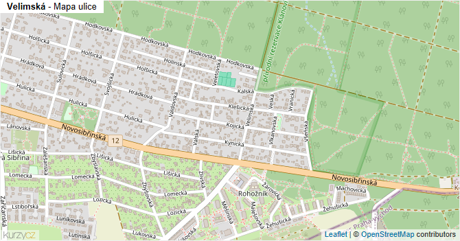 Velimská - mapa ulice