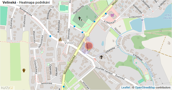 Velínská - mapa podnikání