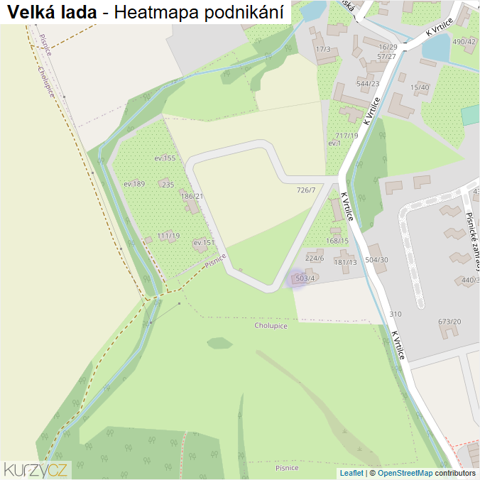 Mapa Velká lada - Firmy v ulici.