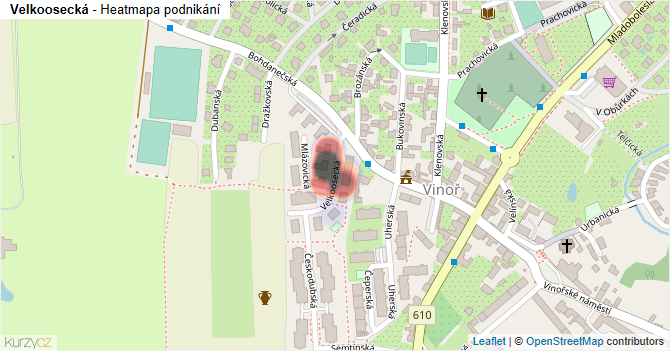 Velkoosecká - mapa podnikání