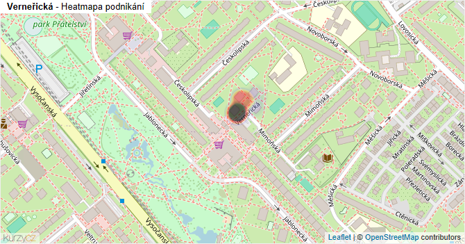 Verneřická - mapa podnikání