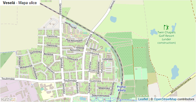 Veselá - mapa ulice