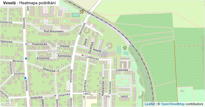 Veselá - mapa podnikání