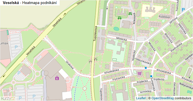 Veselská - mapa podnikání