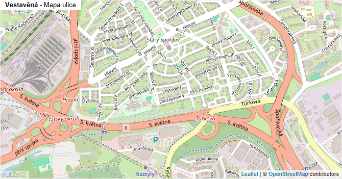 Vestavěná - mapa ulice