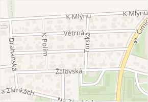 Větrná v obci Praha 8 - mapa ulice