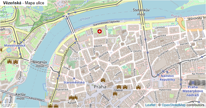 Vězeňská - mapa ulice