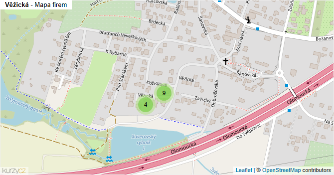 Věžická - mapa firem