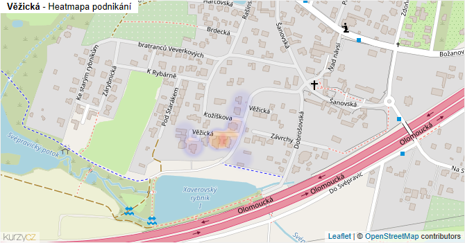Věžická - mapa podnikání