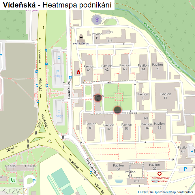 Mapa Vídeňská - Firmy v ulici.