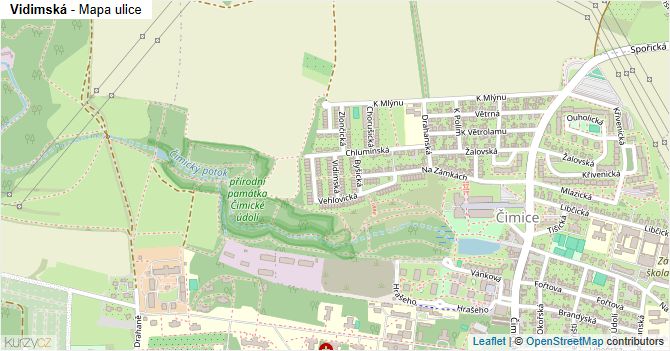 Vidimská - mapa ulice
