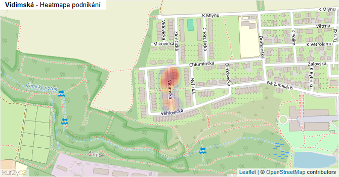 Vidimská - mapa podnikání