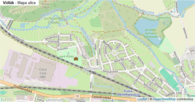 Vidlák - mapa ulice