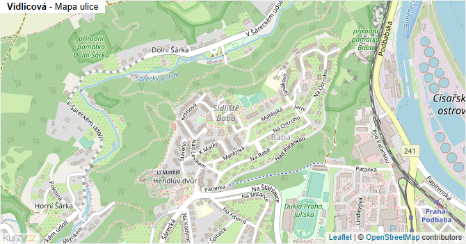 Vidlicová - mapa ulice