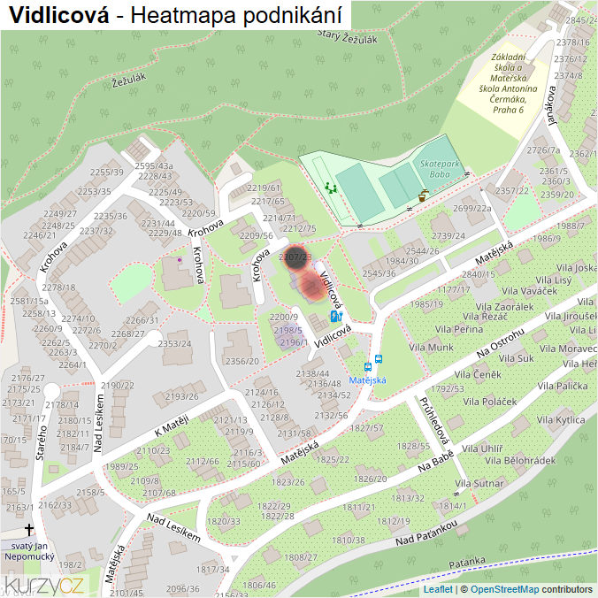 Mapa Vidlicová - Firmy v ulici.