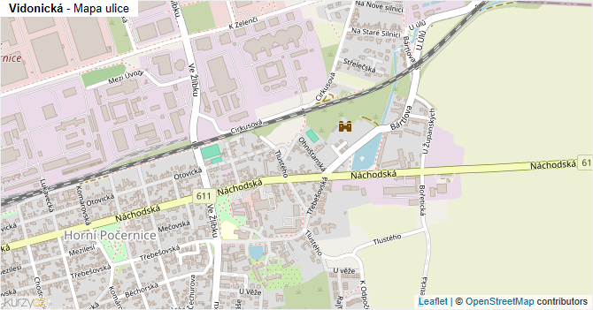 Vidonická - mapa ulice