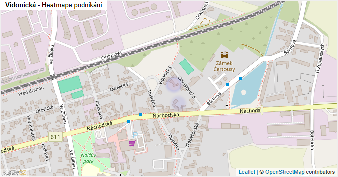 Vidonická - mapa podnikání