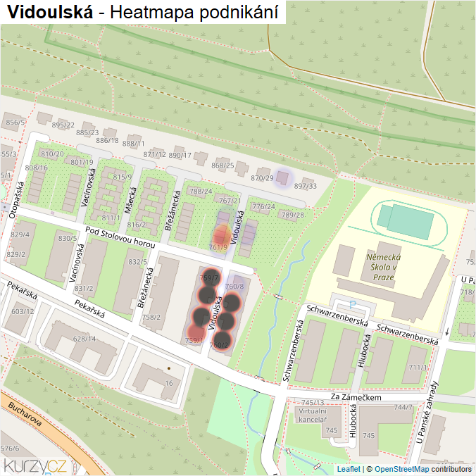 Mapa Vidoulská - Firmy v ulici.