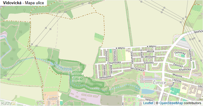Vidovická - mapa ulice