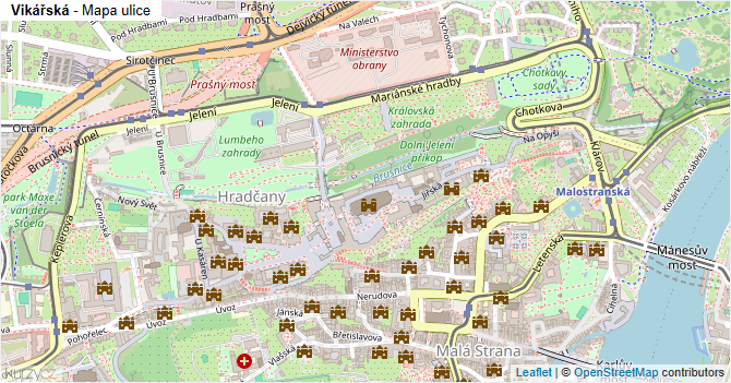 Vikářská - mapa ulice