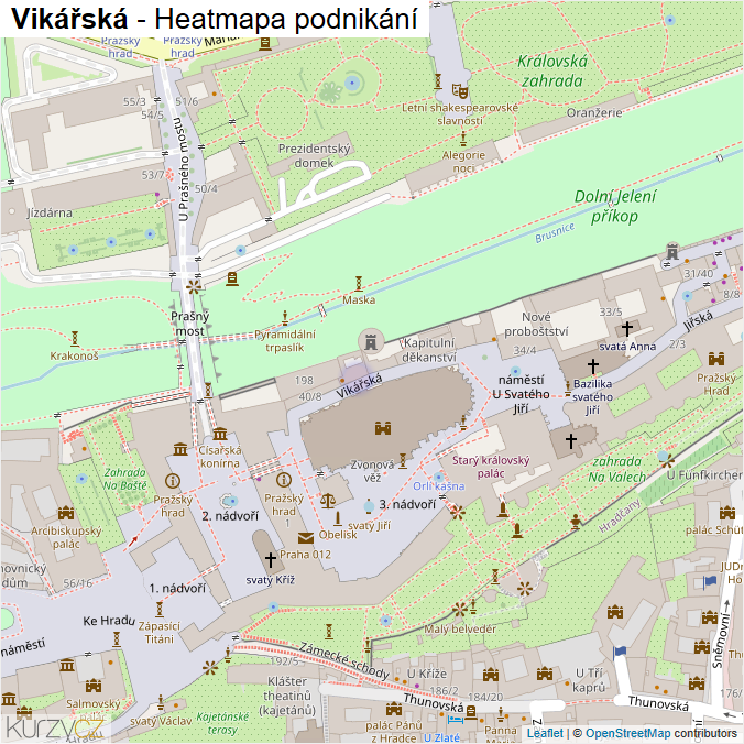 Mapa Vikářská - Firmy v ulici.
