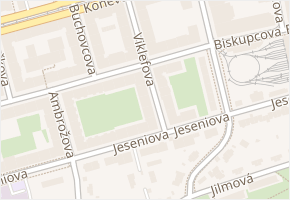Viklefova v obci Praha - mapa ulice