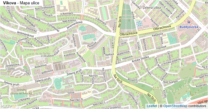 Vikova - mapa ulice