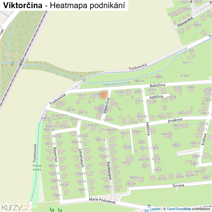 Mapa Viktorčina - Firmy v ulici.