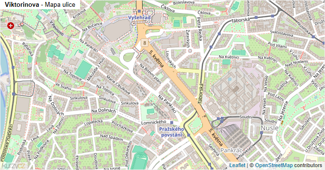 Viktorinova - mapa ulice