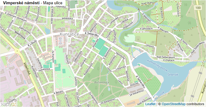 Vimperské náměstí - mapa ulice
