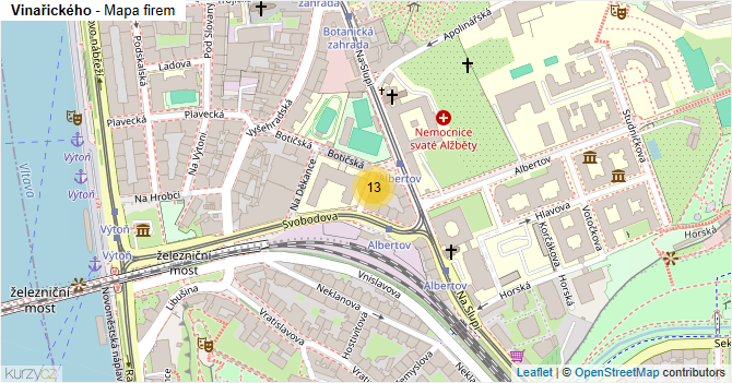 Vinařického - mapa firem