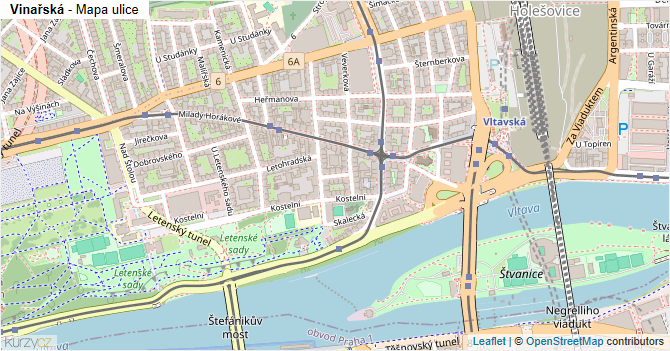 Vinařská - mapa ulice