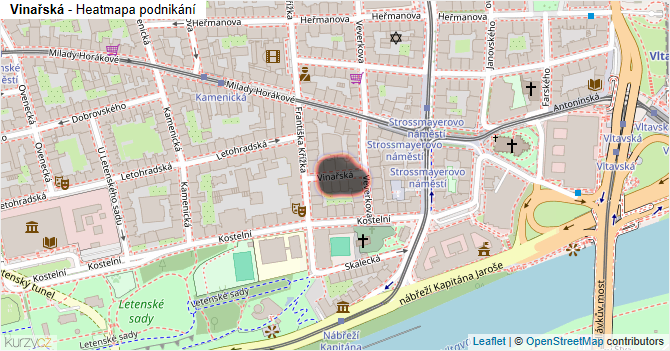 Vinařská - mapa podnikání
