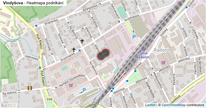 Vindyšova - mapa podnikání