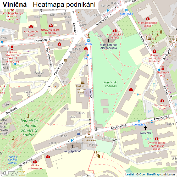 Mapa Viničná - Firmy v ulici.