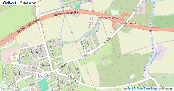 Violková - mapa ulice