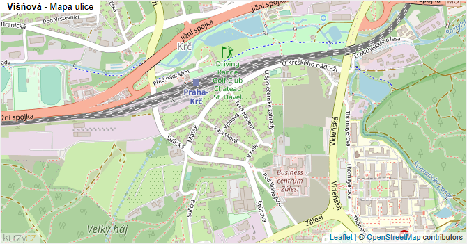 Višňová - mapa ulice