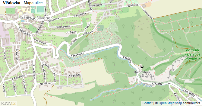 Višňovka - mapa ulice