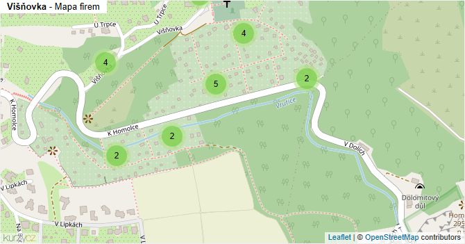 Višňovka - mapa firem