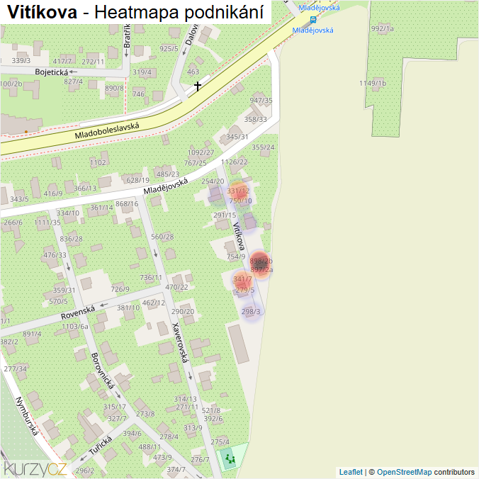 Mapa Vitíkova - Firmy v ulici.