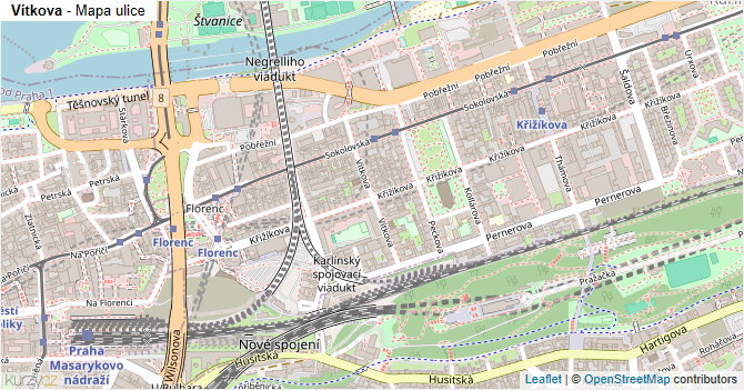 Vítkova - mapa ulice