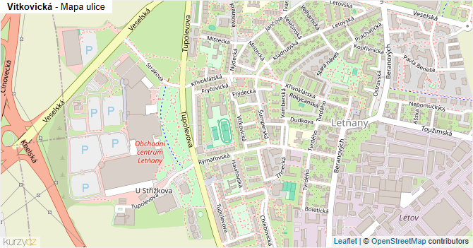 Vítkovická - mapa ulice