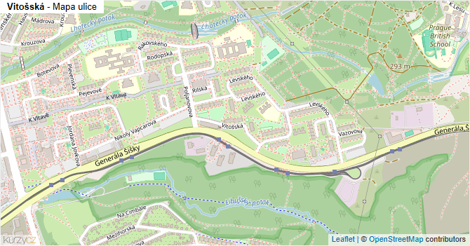 Vitošská - mapa ulice