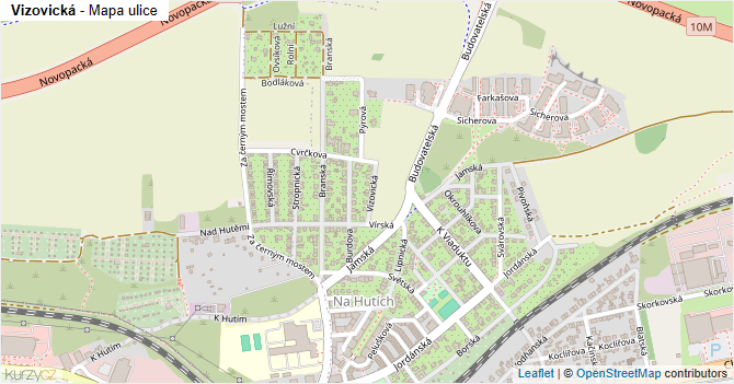 Vizovická - mapa ulice