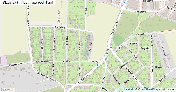 Vizovická - mapa podnikání