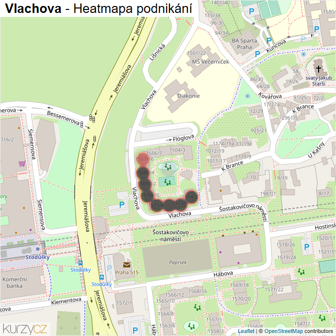Mapa Vlachova - Firmy v ulici.