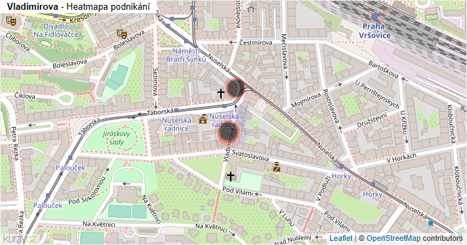Vladimírova - mapa podnikání