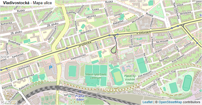 Vladivostocká - mapa ulice