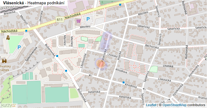 Vlásenická - mapa podnikání