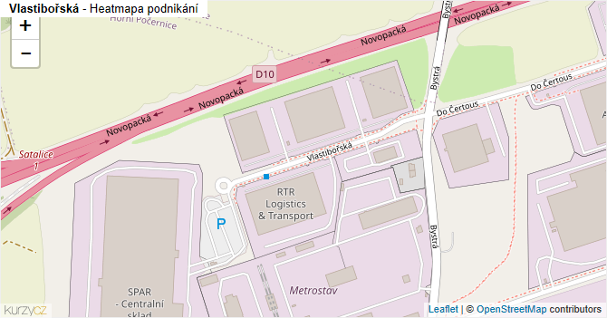 Vlastibořská - mapa podnikání